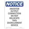 Signmission OSHA Notice, 7" Height, Inverter Output Connection Do Sign, 7" X 5", Portrait OS-NS-D-57-V-13716 - alternate 1